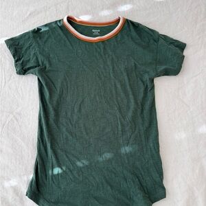Madewell Green Tee with Striped Collar